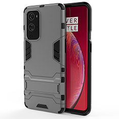 OnePlus 9 Pro 5G用ハイブリットバンパーケース スタンド プラスチック 兼シリコーン カバー KC2 OnePlus グレー