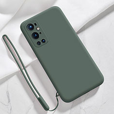 OnePlus 9 Pro 5G用360度 フルカバー極薄ソフトケース シリコンケース 耐衝撃 全面保護 バンパー YK3 OnePlus モスグリー