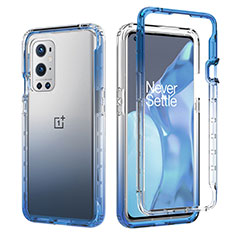 OnePlus 9 Pro 5G用前面と背面 360度 フルカバー 極薄ソフトケース シリコンケース 耐衝撃 全面保護 バンパー 勾配色 透明 JX1 OnePlus ネイビー