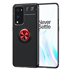 OnePlus 9 Pro 5G用極薄ソフトケース シリコンケース 耐衝撃 全面保護 アンド指輪 マグネット式 バンパー SD1 OnePlus レッド・ブラック