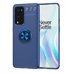 OnePlus 9 Pro 5G用極薄ソフトケース シリコンケース 耐衝撃 全面保護 アンド指輪 マグネット式 バンパー SD1 OnePlus ネイビー