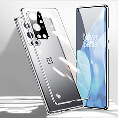 OnePlus 9 Pro 5G用ケース 高級感 手触り良い アルミメタル 製の金属製 360度 フルカバーバンパー 鏡面 カバー P01 OnePlus シルバー