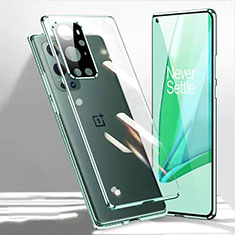 OnePlus 9 Pro 5G用ケース 高級感 手触り良い アルミメタル 製の金属製 360度 フルカバーバンパー 鏡面 カバー P01 OnePlus グリーン