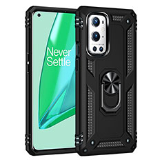 OnePlus 9 Pro 5G用ハイブリットバンパーケース プラスチック アンド指輪 マグネット式 MQ3 OnePlus ブラック