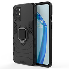 OnePlus 9R 5G用ハイブリットバンパーケース プラスチック アンド指輪 マグネット式 OnePlus ブラック