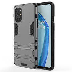 OnePlus 9R 5G用ハイブリットバンパーケース スタンド プラスチック 兼シリコーン カバー KC1 OnePlus グレー