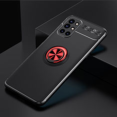 OnePlus 9R 5G用極薄ソフトケース シリコンケース 耐衝撃 全面保護 アンド指輪 マグネット式 バンパー SD2 OnePlus レッド・ブラック