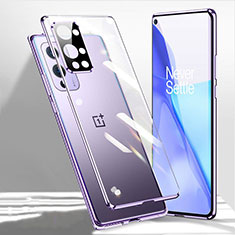 OnePlus 9R 5G用ケース 高級感 手触り良い アルミメタル 製の金属製 360度 フルカバーバンパー 鏡面 カバー P01 OnePlus パープル