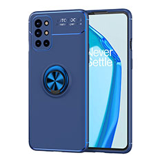 OnePlus 9R 5G用極薄ソフトケース シリコンケース 耐衝撃 全面保護 アンド指輪 マグネット式 バンパー SD1 OnePlus ネイビー