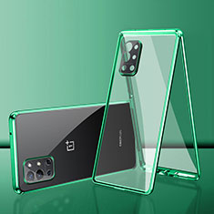 OnePlus 9R 5G用ケース 高級感 手触り良い アルミメタル 製の金属製 360度 フルカバーバンパー 鏡面 カバー OnePlus グリーン