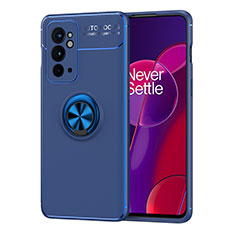 OnePlus 9RT 5G用極薄ソフトケース シリコンケース 耐衝撃 全面保護 アンド指輪 マグネット式 バンパー SD1 OnePlus ネイビー