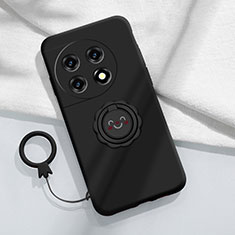 OnePlus Ace 2 5G用極薄ソフトケース シリコンケース 耐衝撃 全面保護 アンド指輪 マグネット式 バンパー S01 OnePlus ブラック