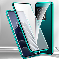 OnePlus Ace 2 5G用ケース 高級感 手触り良い アルミメタル 製の金属製 360度 フルカバーバンパー 鏡面 カバー P02 OnePlus グリーン