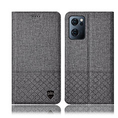 OnePlus Nord CE 2 5G用手帳型 布 スタンド H12P OnePlus グレー