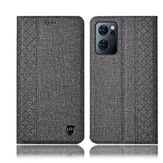 OnePlus Nord CE 2 5G用手帳型 布 スタンド H14P OnePlus グレー