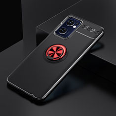 OnePlus Nord CE 2 5G用極薄ソフトケース シリコンケース 耐衝撃 全面保護 アンド指輪 マグネット式 バンパー JM2 OnePlus レッド・ブラック