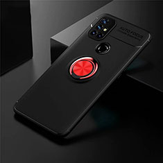 OnePlus Nord N10 5G用極薄ソフトケース シリコンケース 耐衝撃 全面保護 アンド指輪 マグネット式 バンパー OnePlus レッド・ブラック