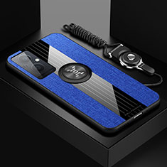 OnePlus Nord N20 5G用極薄ソフトケース シリコンケース 耐衝撃 全面保護 アンド指輪 マグネット式 バンパー X03L OnePlus ネイビー