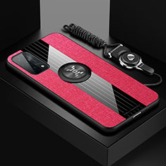 OnePlus Nord N200 5G用極薄ソフトケース シリコンケース 耐衝撃 全面保護 アンド指輪 マグネット式 バンパー X03L OnePlus レッド