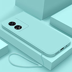 Oppo A1 5G用360度 フルカバー極薄ソフトケース シリコンケース 耐衝撃 全面保護 バンパー S02 Oppo シアン