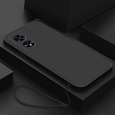 Oppo A1 5G用360度 フルカバー極薄ソフトケース シリコンケース 耐衝撃 全面保護 バンパー S02 Oppo ブラック