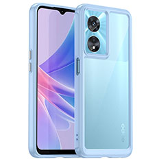 Oppo A1 5G用ハイブリットバンパーケース クリア透明 プラスチック カバー J01S Oppo ネイビー