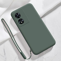 Oppo A1 5G用360度 フルカバー極薄ソフトケース シリコンケース 耐衝撃 全面保護 バンパー S03 Oppo モスグリー