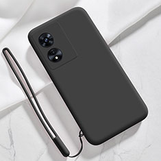 Oppo A1 5G用360度 フルカバー極薄ソフトケース シリコンケース 耐衝撃 全面保護 バンパー S03 Oppo ブラック