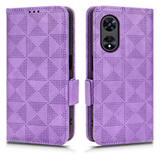 Oppo A1 Pro 5G用手帳型 レザーケース スタンド カバー C02X Oppo パープル