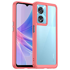 Oppo A1 Pro 5G用ハイブリットバンパーケース クリア透明 プラスチック カバー J01S Oppo レッド