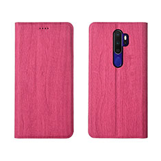 Oppo A11用手帳型 レザーケース スタンド カバー L04 Oppo ローズレッド