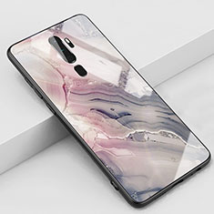 Oppo A11用ハイブリットバンパーケース プラスチック パターン 鏡面 カバー S01 Oppo グレー