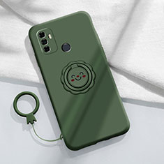 Oppo A11s用360度 フルカバー極薄ソフトケース シリコンケース 耐衝撃 全面保護 バンパー S01 Oppo モスグリー