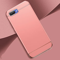 Oppo A12e用ケース 高級感 手触り良い メタル兼プラスチック バンパー M02 Oppo ローズゴールド