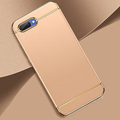 Oppo A12e用ケース 高級感 手触り良い メタル兼プラスチック バンパー M02 Oppo ゴールド