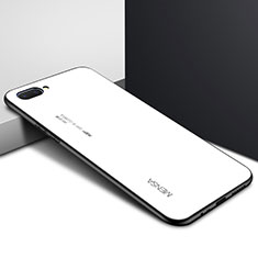 Oppo A12e用ハイブリットバンパーケース プラスチック 鏡面 カバー Oppo ホワイト