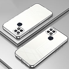 Oppo A15用極薄ソフトケース シリコンケース 耐衝撃 全面保護 クリア透明 SY1 Oppo シルバー