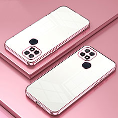 Oppo A15用極薄ソフトケース シリコンケース 耐衝撃 全面保護 クリア透明 SY1 Oppo ローズゴールド