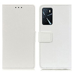 Oppo A16用手帳型 レザーケース スタンド カバー M08L Oppo ホワイト