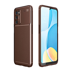 Oppo A16用シリコンケース ソフトタッチラバー ツイル カバー Oppo ブラウン