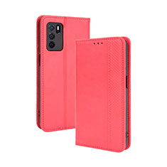 Oppo A16s用手帳型 レザーケース スタンド カバー BY4 Oppo レッド