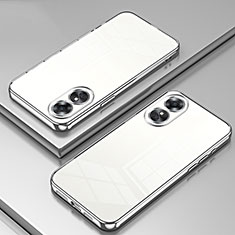 Oppo A17用極薄ソフトケース シリコンケース 耐衝撃 全面保護 クリア透明 SY1 Oppo シルバー