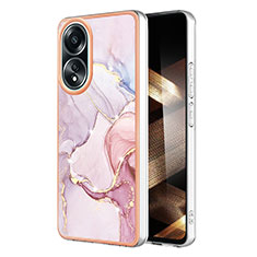 Oppo A18用シリコンケース ソフトタッチラバー バタフライ パターン カバー YB5 Oppo ピンク