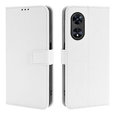 Oppo A1x 5G用手帳型 レザーケース スタンド カバー BY1 Oppo ホワイト