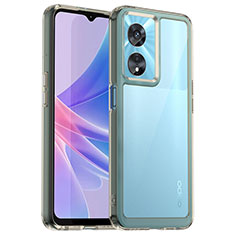 Oppo A1x 5G用ハイブリットバンパーケース クリア透明 プラスチック カバー J01S Oppo グレー