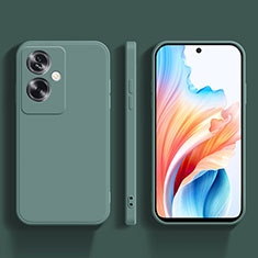 Oppo A2 5G用360度 フルカバー極薄ソフトケース シリコンケース 耐衝撃 全面保護 バンパー Oppo モスグリー