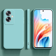 Oppo A2 5G用360度 フルカバー極薄ソフトケース シリコンケース 耐衝撃 全面保護 バンパー Oppo シアン