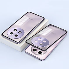 Oppo A2 Pro 5G用ケース 高級感 手触り良い アルミメタル 製の金属製 360度 フルカバーバンパー 鏡面 カバー P01 Oppo パープル