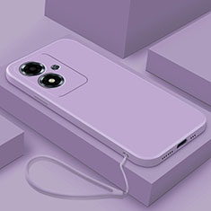 Oppo A2m 5G用360度 フルカバー極薄ソフトケース シリコンケース 耐衝撃 全面保護 バンパー Oppo パープル