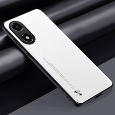 Oppo A2x 5G用ケース 高級感 手触り良いレザー柄 S02 Oppo ホワイト